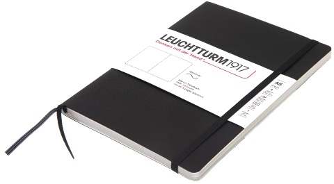  Блокнот Leuchtturm Classic, A5, 80 г/м2, 123 стр. нелинованный, мягкая обложка, черный