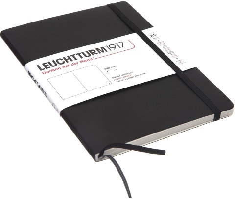  Блокнот Leuchtturm Classic, A5, 80 г/м2, 123 стр. нелинованный, мягкая обложка, черный