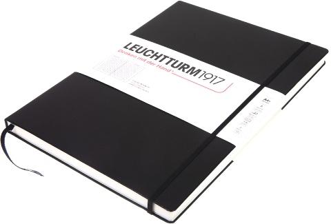  Блокнот Leuchtturm Master, A4, 100 г/м2, 235 стр., в линейку, твердая обложка, черный