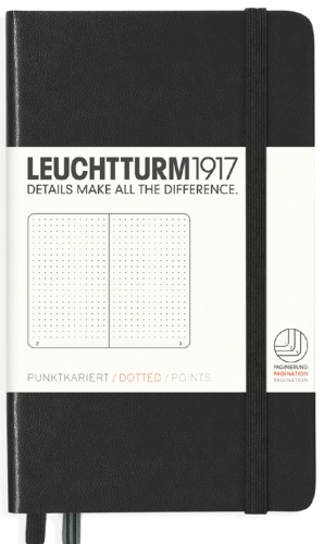  Блокнот Leuchtturm Classic, A6, 80 г/м2, 187 стр., в точку, твердая обложка, черный