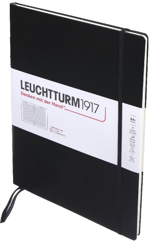  Блокнот Leuchtturm Master Slim, A4, 100 г/м2, 123 стр., в линейку, твердая обложка, черный