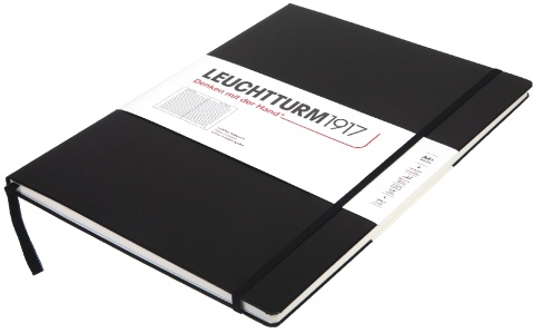  Блокнот Leuchtturm Master Slim, A4, 100 г/м2, 123 стр., в линейку, твердая обложка, черный