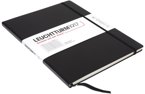  Блокнот Leuchtturm Master Slim, A4, 100 г/м2, 123 стр., в линейку, твердая обложка, черный