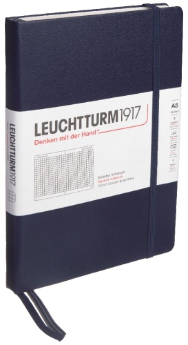  Блокнот Leuchtturm Classic, A5, 80 г/м2, 251 стр., в клетку, твердая обложка, Синий Неви