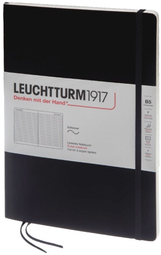  Блокнот Leuchtturm Composition, B5, 80 г/м2, 123 стр., в линейку, мягкая обложка, черный