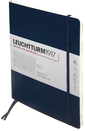  Блокнот Leuchtturm Composition, B5, 80 г/м2, 123 стр., в линейку, мягкая обложка, синий неви