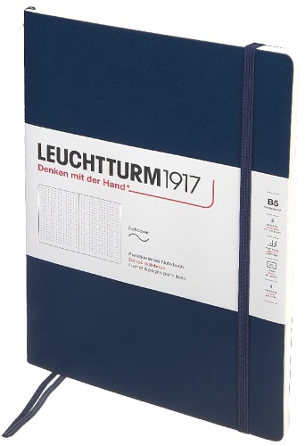  Блокнот Leuchtturm Composition, B5, 80 г/м2, 123 стр., в точку, мягкая обложка, синий неви