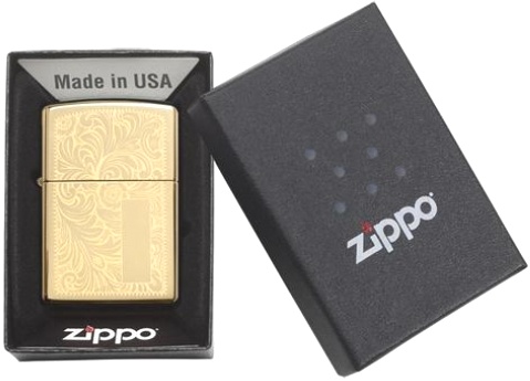  Зажигалка Zippo Venetian® с покрытием High Polish Brass