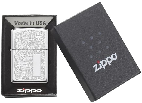  Зажигалка Zippo Venetian® с покрытием High Polish Chrome