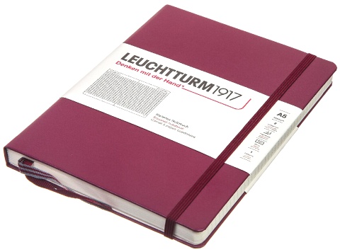  Блокнот Leuchtturm Classic A5, 80 г/м2, 251 стр., клетка, твердая обложка, красный портвейн