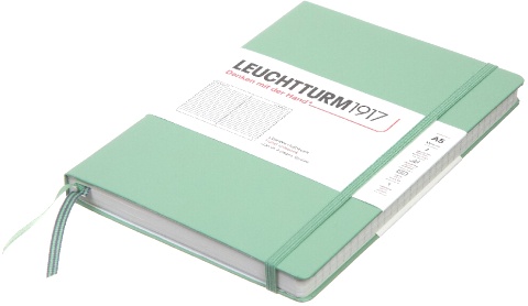  Блокнот Leuchtturm Classic, A5, 80 г/м2, 251 стр., в линейку, твердая обложка, шалфей