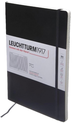  Блокнот Leuchtturm Composition, B5, 80 г/м2, 123 стр., в клетку, мягкая обложка, черный