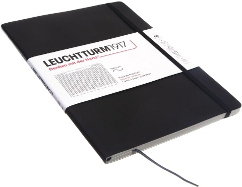  Блокнот Leuchtturm Composition, B5, 80 г/м2, 123 стр., в клетку, мягкая обложка, черный