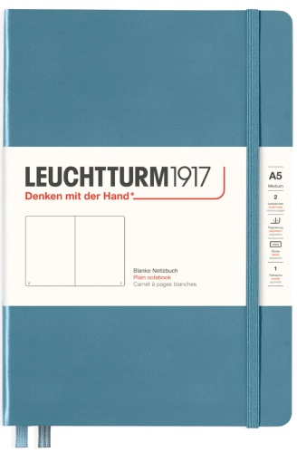  Блокнот Leuchtturm Rising Colours, A5, 80 г/м2, 251 стр., нелинованный, твердая обложка, синий камень