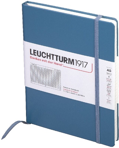  Блокнот Leuchtturm Rising Colours, A5, 80 г/м2, 251 стр., в клетку, твердая обложка, синий камень