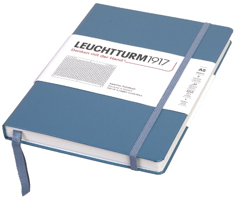  Блокнот Leuchtturm Rising Colours, A5, 80 г/м2, 251 стр., в клетку, твердая обложка, синий камень