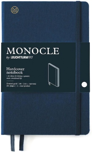  Блокнот Leuchtturm Monocle, B6, 80 г/м2, 192 стр., в точку, твердая обложка, синий неви