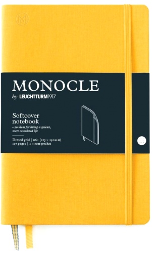  Блокнот Leuchtturm Monocle, B6, 80 г/м2, 128 стр., в точку, мягкая обложка, желтый