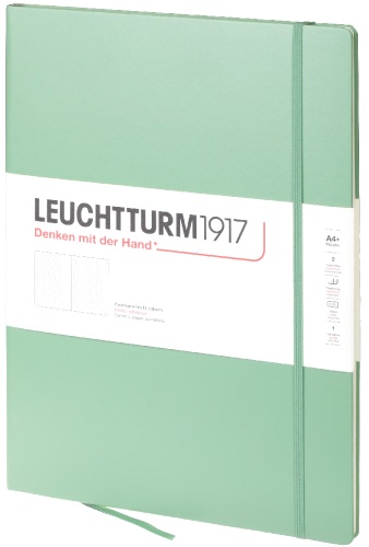  Блокнот Leuchtturm Master Slim, A4, 100 г/м2, 123 стр., в точку, твердая обложка, шалфей