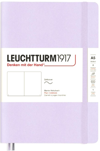  Блокнот Leuchtturm Smooth Colours, A5, 80 г/м2, 123 стр., нелинованная, мягкая обложка, сиреневый