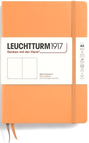  Блокнот Leuchtturm Classic, A5, 80 г/м2, 251 стр., без линовки, твердая обложка, Абрикос