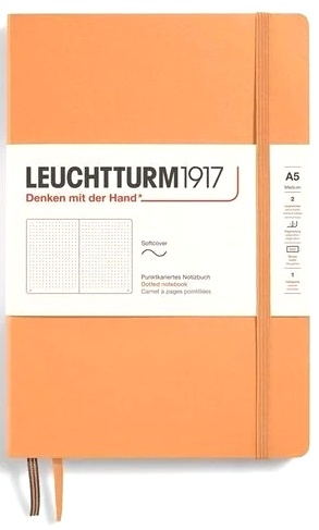  Блокнот Leuchtturm Classic, A5, 80 г/м2, 123 стр., в точку, мягкая обложка, Абрикос