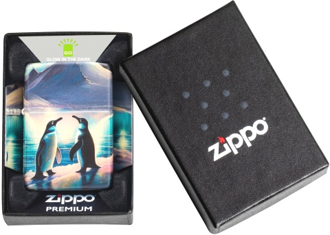  Зажигалка Zippo Penguin с покрытием Glow In The Dark Green