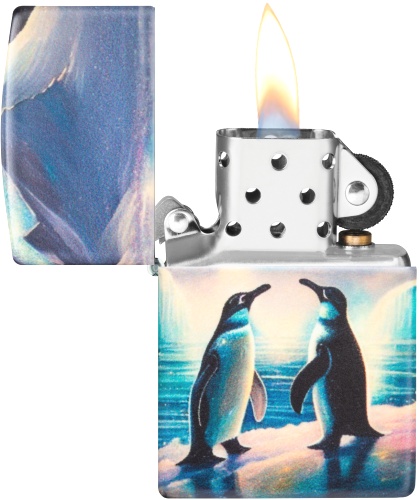  Зажигалка Zippo Penguin с покрытием Glow In The Dark Green