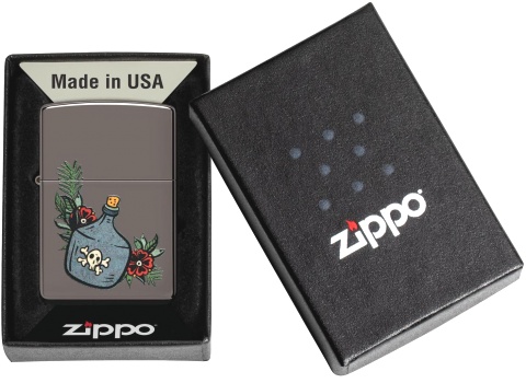  Зажигалка Zippo Moonshine Jug с покрытием Black Ice®