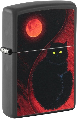  Зажигалка Zippo Black Cat с покрытием Black Matte