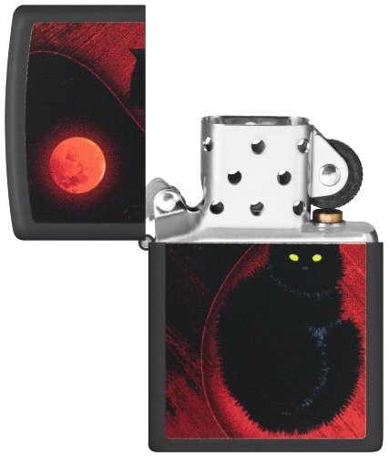  Зажигалка Zippo Black Cat с покрытием Black Matte