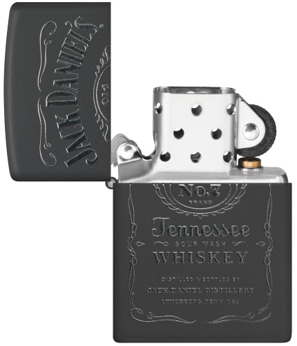  Набор Zippo Jack Daniels®: зажигалка с покрытием Black Matte и кожаный чехол в подарочной коробке