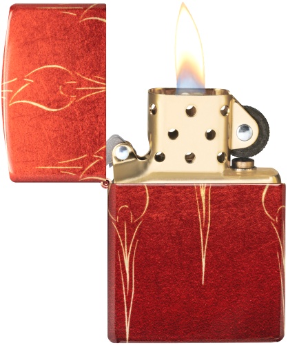  Зажигалка Zippo Ombre Flames с покрытием 540 Tumbled Brass