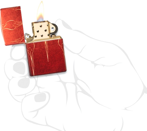  Зажигалка Zippo Ombre Flames с покрытием 540 Tumbled Brass