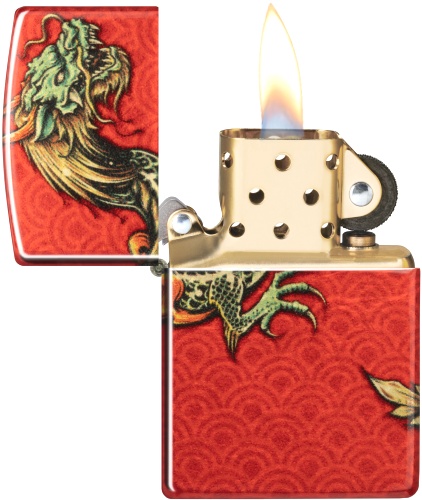  Зажигалка Zippo Dragon Design с покрытием 540 Tumbled Brass