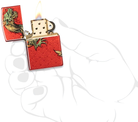  Зажигалка Zippo Dragon Design с покрытием 540 Tumbled Brass