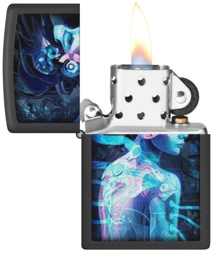  Зажигалка Zippo Cyborg Woman с покрытием Black Light