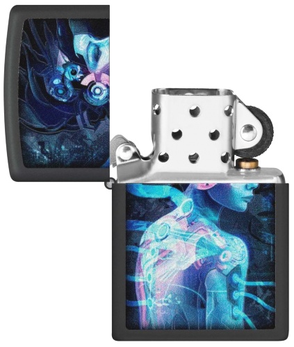  Зажигалка Zippo Cyborg Woman с покрытием Black Light