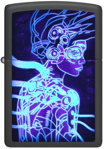  Зажигалка Zippo Cyborg Woman с покрытием Black Light