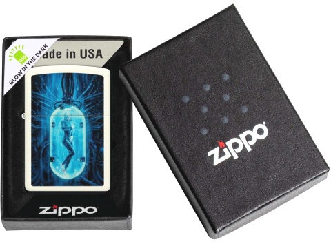  Зажигалка Zippo Woman in Tube с покрытием Glow In The Dark Green