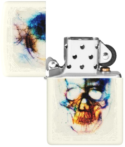  Зажигалка Zippo Skull Design с покрытием Glow In The Dark Green