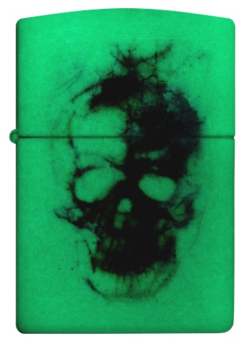  Зажигалка Zippo Skull Design с покрытием Glow In The Dark Green