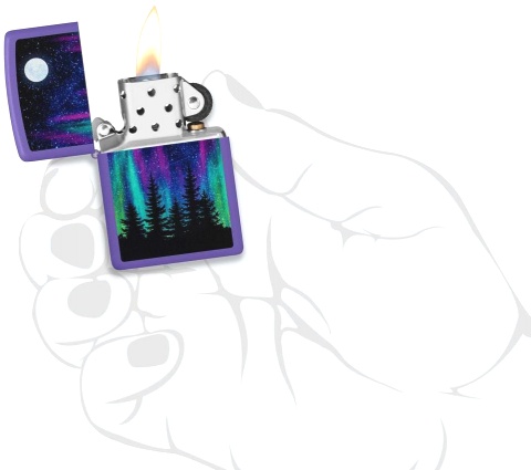  Зажигалка Zippo Night In The Forest с покрытием Purple Matte