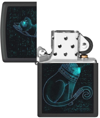  Зажигалка Zippo Spiritual Cat с покрытием Black Light