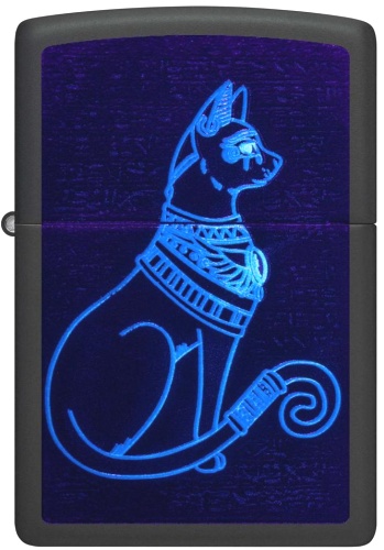  Зажигалка Zippo Spiritual Cat с покрытием Black Light