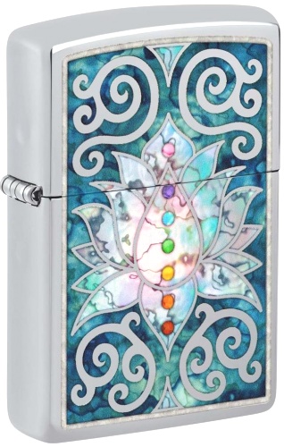  Зажигалка Zippo Lotus Flower с покрытием High Polish Chrome