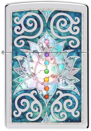  Зажигалка Zippo Lotus Flower с покрытием High Polish Chrome