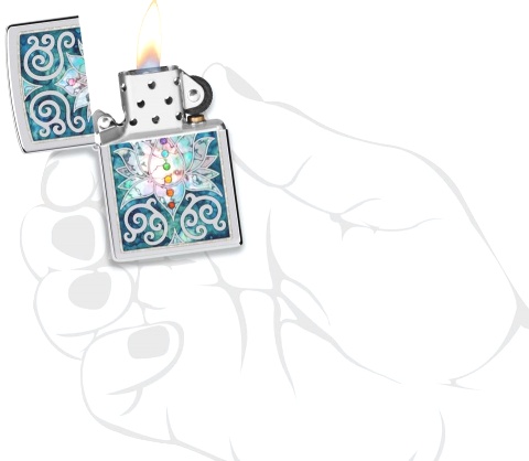  Зажигалка Zippo Lotus Flower с покрытием High Polish Chrome