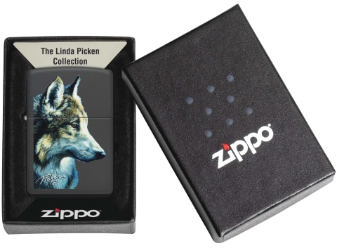  Зажигалка Zippo Linda Picken с покрытием Black Matte