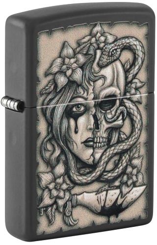  Зажигалка Zippo Gory Tattoo с покрытием Black Matte